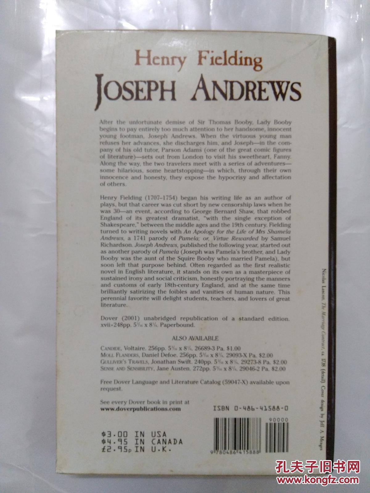 joseph andrews (dover thrift editions)(英文原版 约瑟夫安德鲁传
