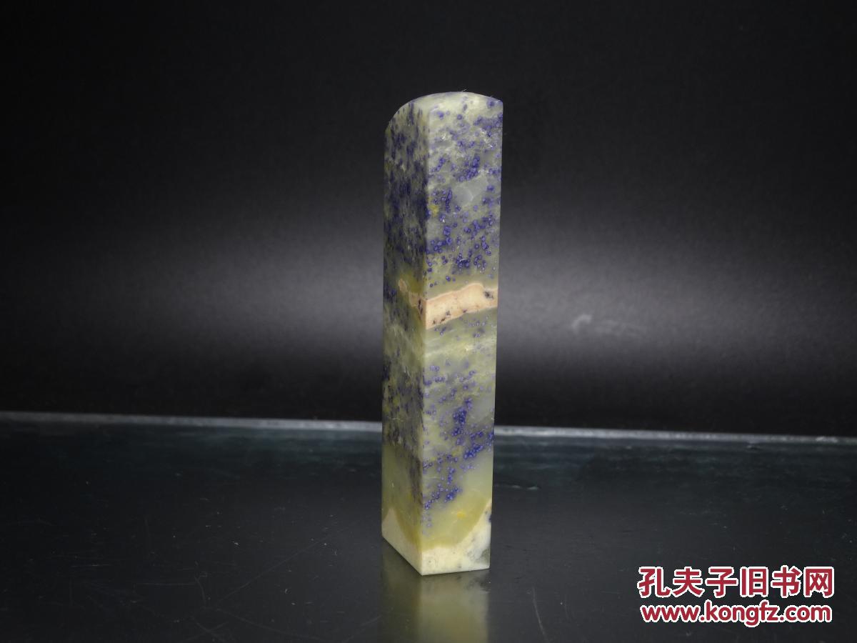旧藏老料青田石封门蓝星满天星印章石料寓意吉祥质地透彻石中君子石性