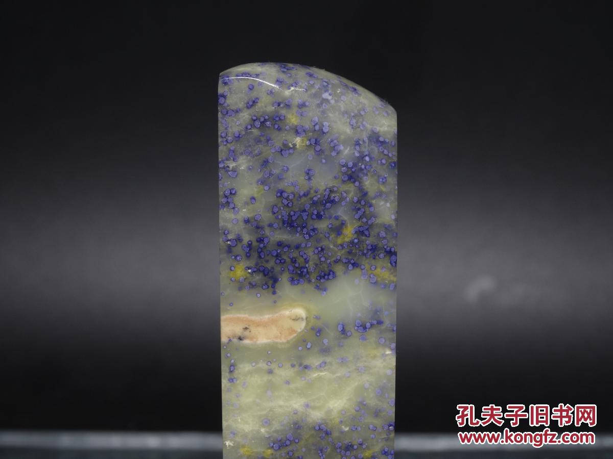旧藏老料青田石封门蓝星满天星印章石料寓意吉祥质地透彻石中君子石性