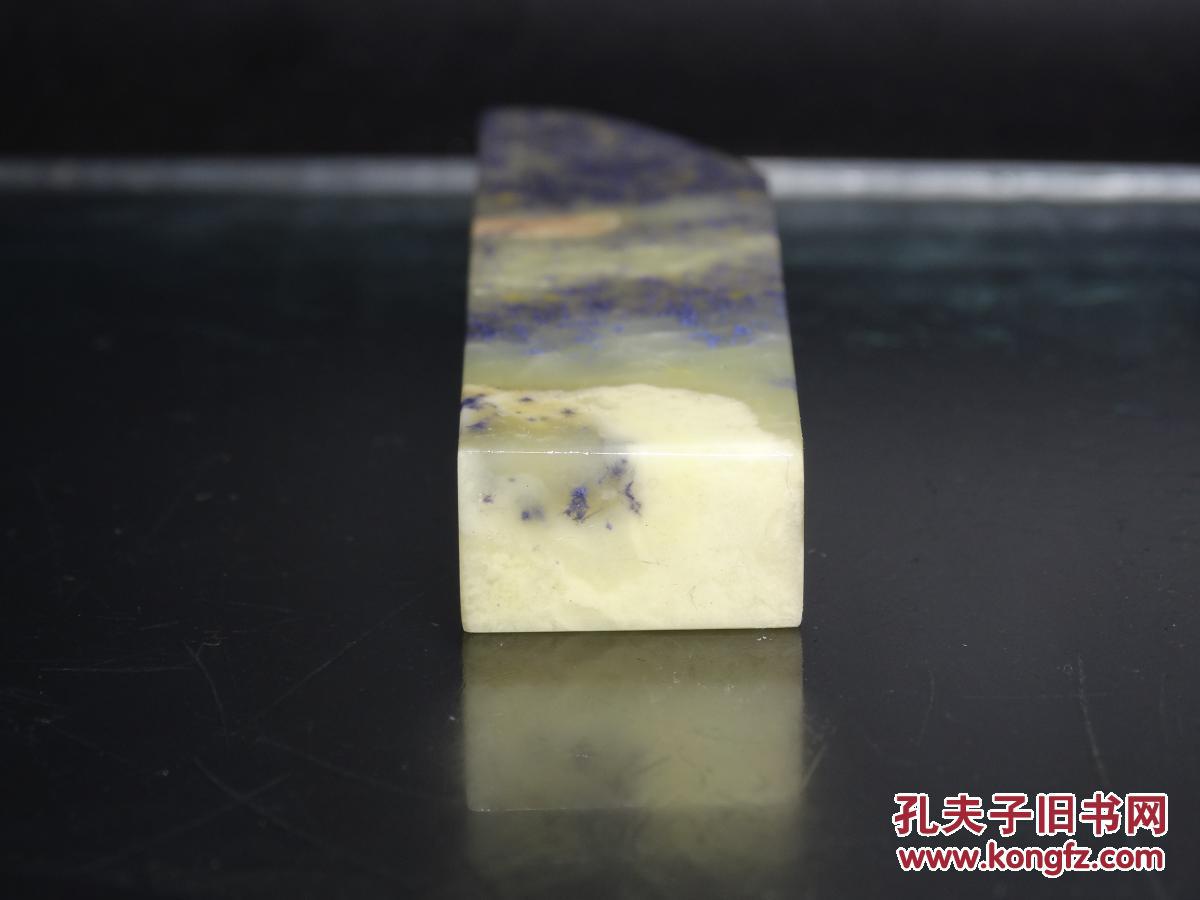 旧藏老料青田石封门蓝星满天星印章石料寓意吉祥质地透彻石中君子石性