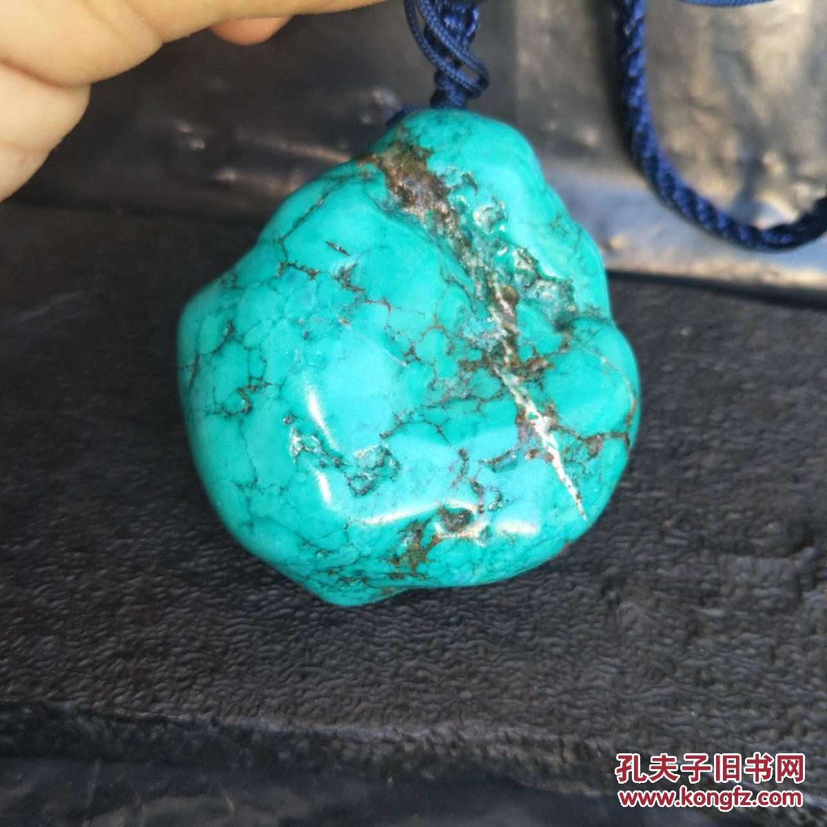 【手玩小精品 绿松石一个】 158克配紫色挂绳