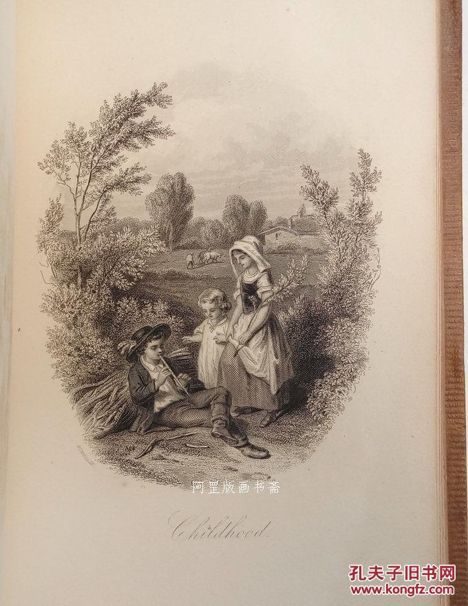 《兰姆诗集》1865年真皮装插图本charles lamb诗歌作品集