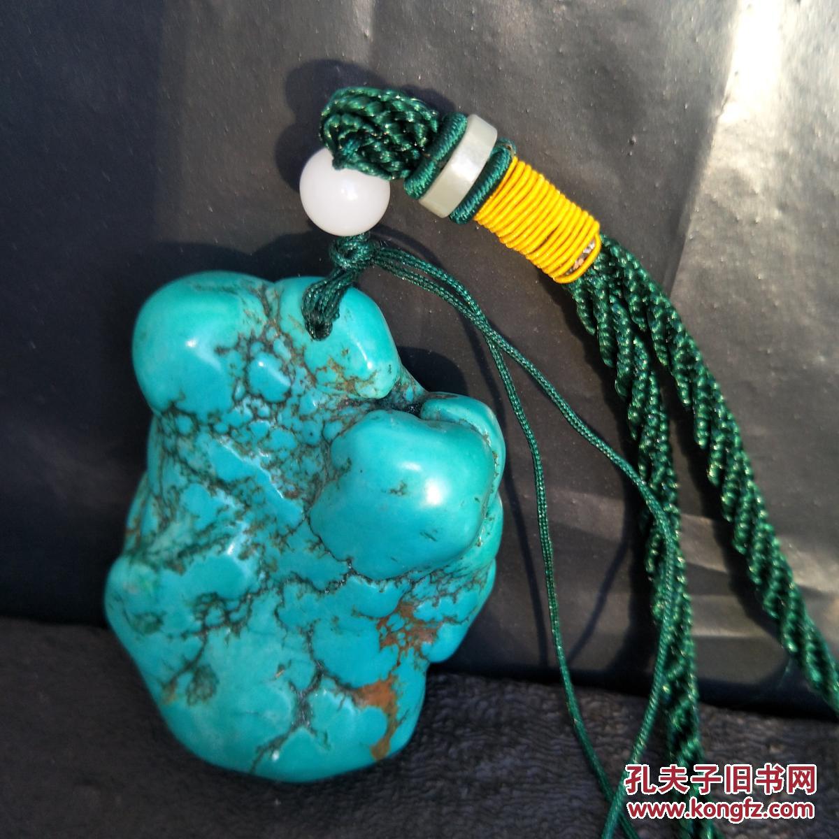 【手玩小精品 绿松石一个】 163克配绿色挂绳