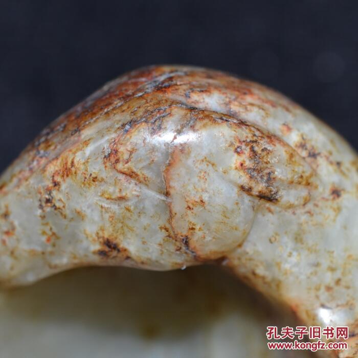 古玩古玉老玉和田玉籽料 宋代老件沁色梅花鹿水浴