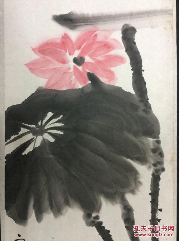海派画家谢之光花卉荷花墨趣图国画真迹