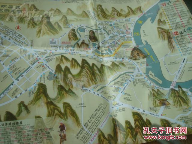 桂林市旅游图 桂林旅游景点分布图 阳朔县城景点分布图 漓江·阳朔