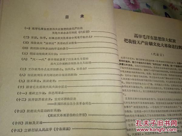 文革书刊资料--《无产阶级文化大革命大字报》