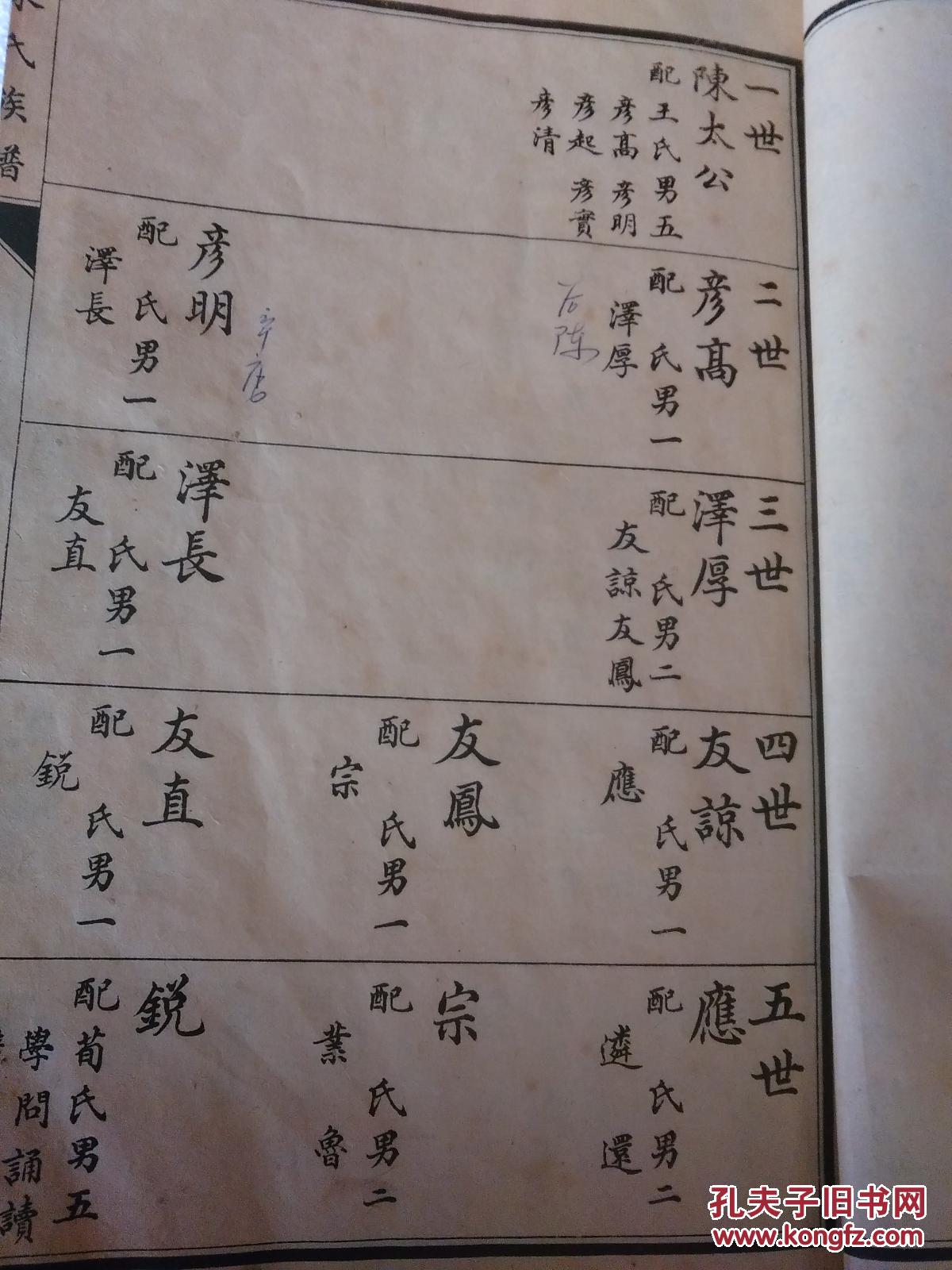 陈氏族谱线装