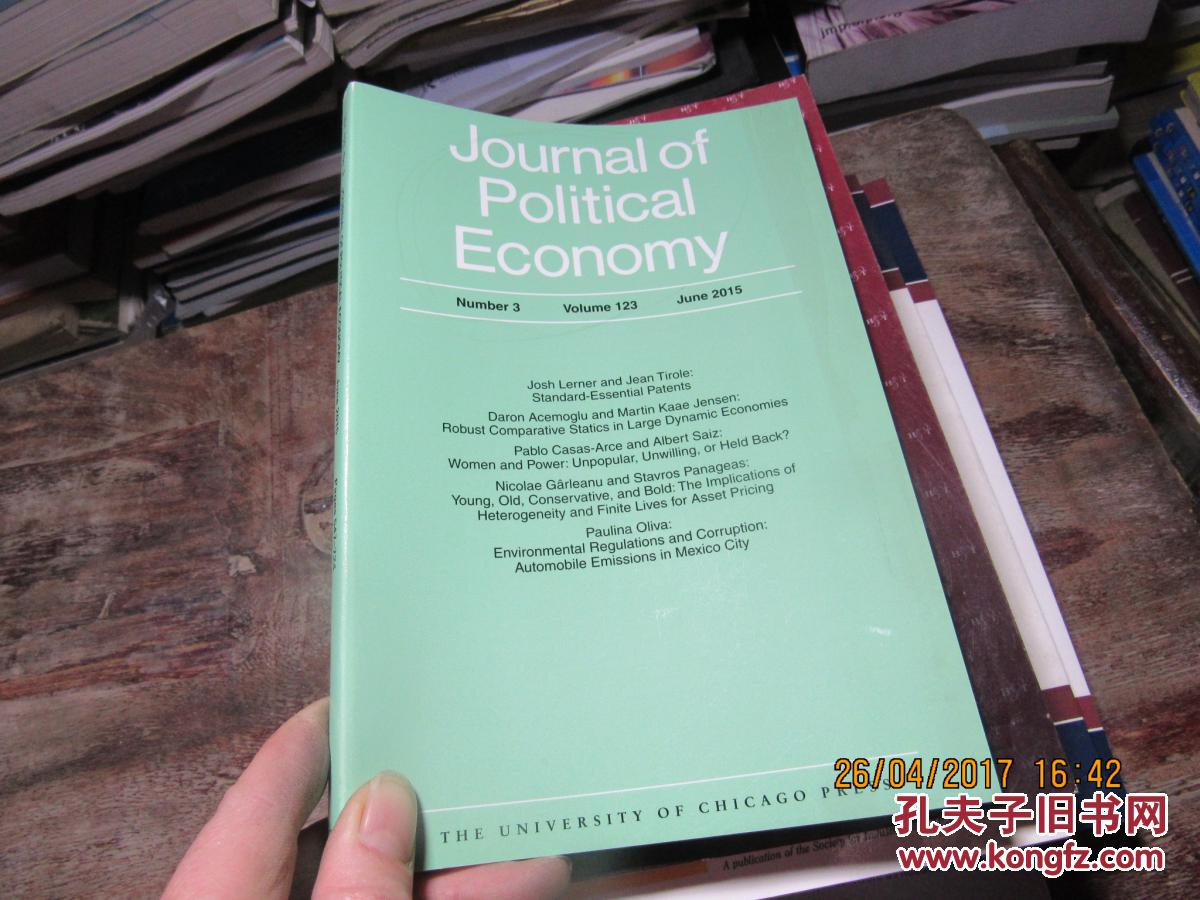 journal of political economy no 3 vol 123 80301