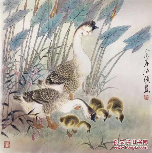 赖海滨《鹅趣图》【保真】
