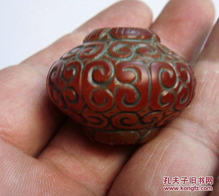 河床出土清代红玛瑙珠 老玛瑙珠 古珠