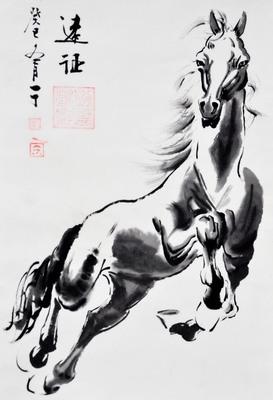 当代实力派书法家——【一丁】民间书画家 国画马纯手绘水墨画办公室