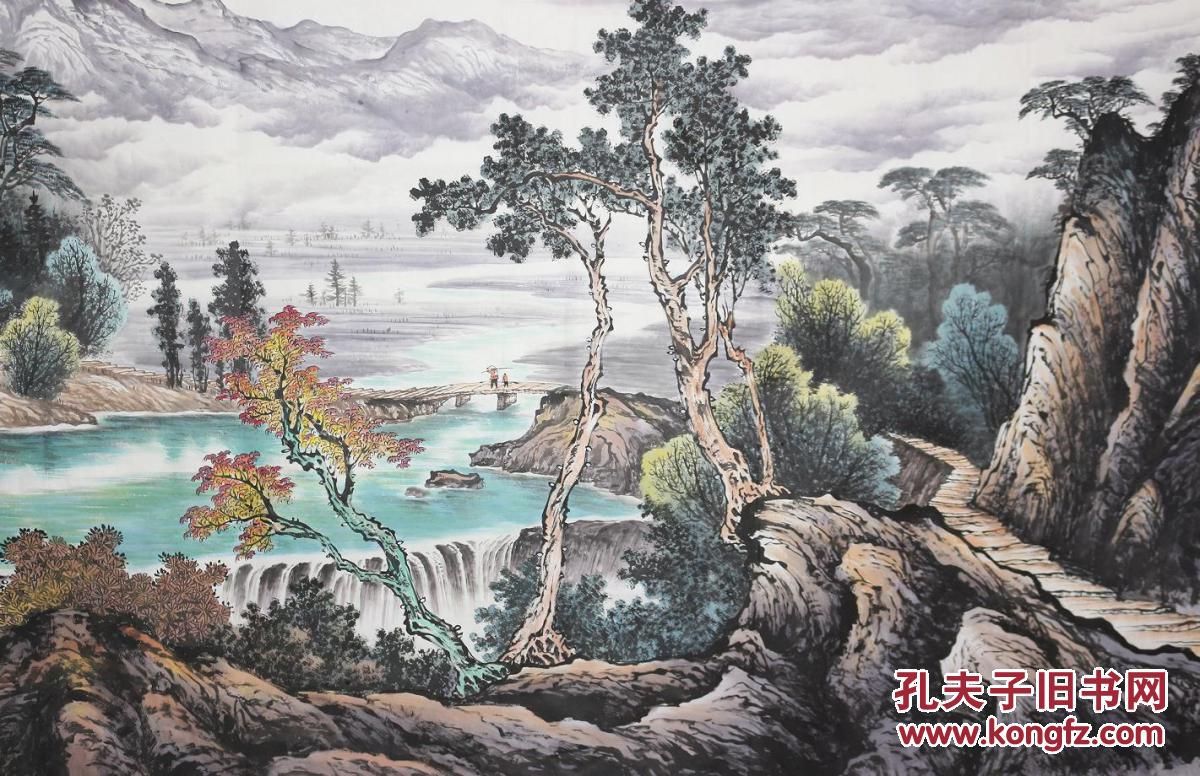 中国美协江西分会员凌云子纯手绘小八尺精品山水