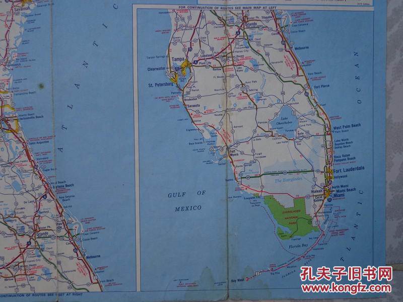 eastern united states美国东部地图 1973年版 2开独版 美国东北部图片