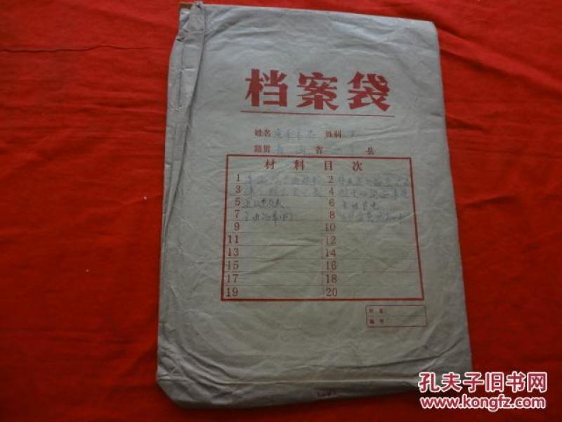 个人档案(索某 个人原始档案资料)