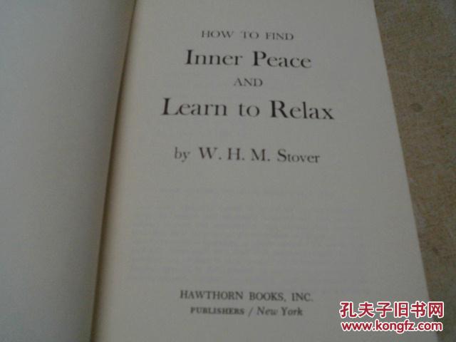 how to find inner peace and learn to relax(73年精装大32开)