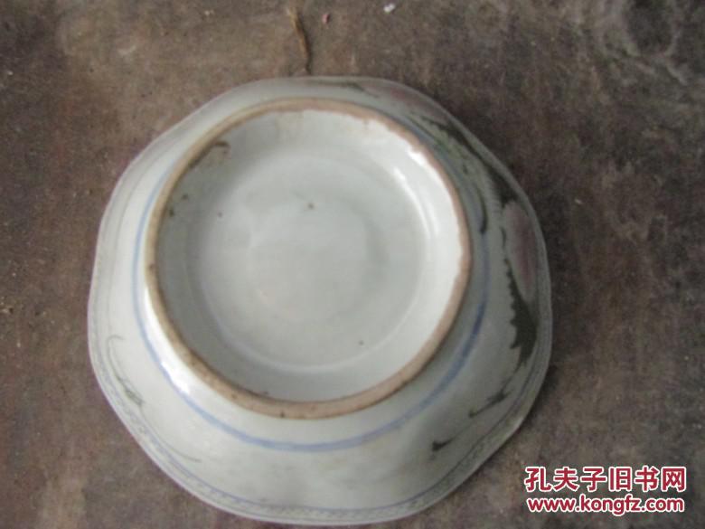 花卉图老八角碗