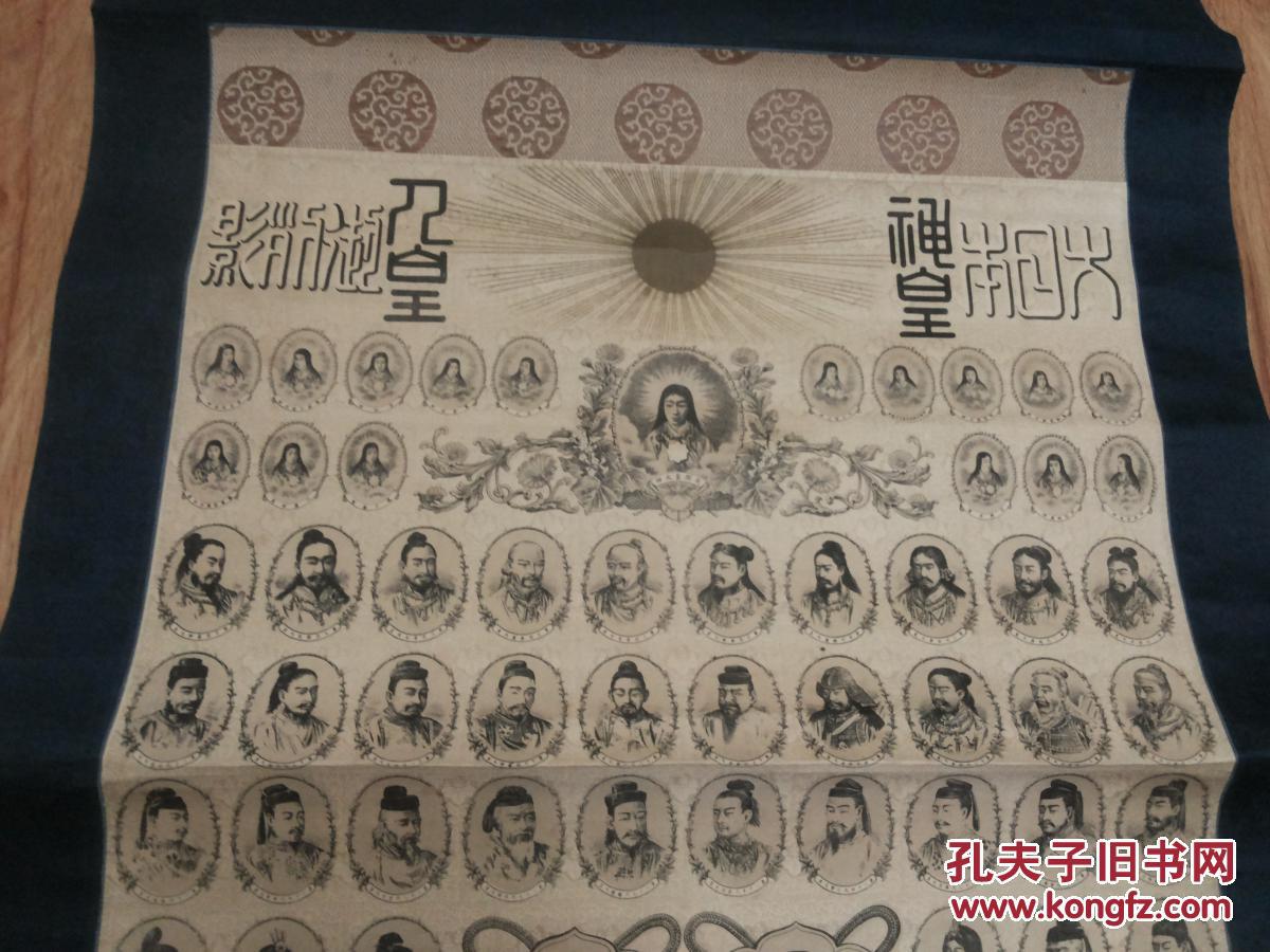 稀见早期和本历代皇室御影画卷:【大日本神皇