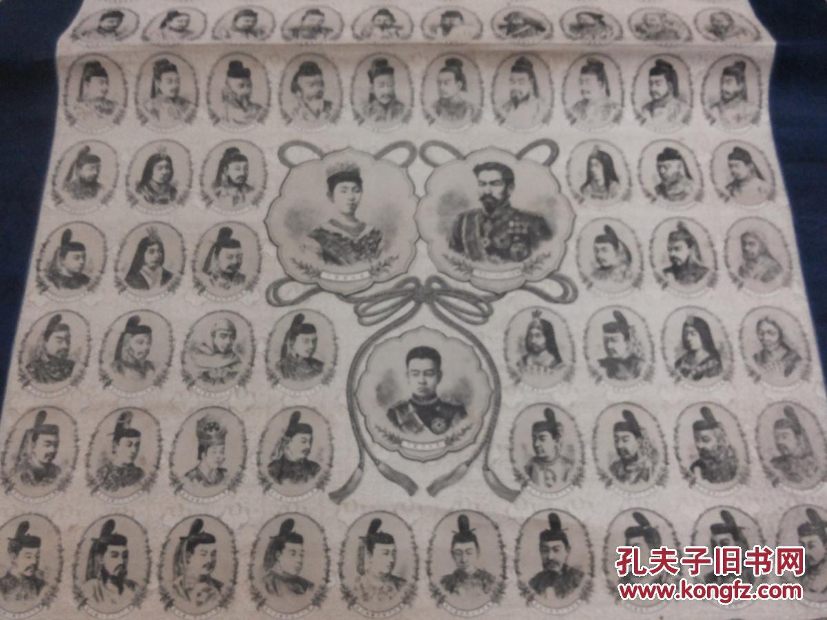 稀见早期和本历代皇室御影画卷:【大日本神皇