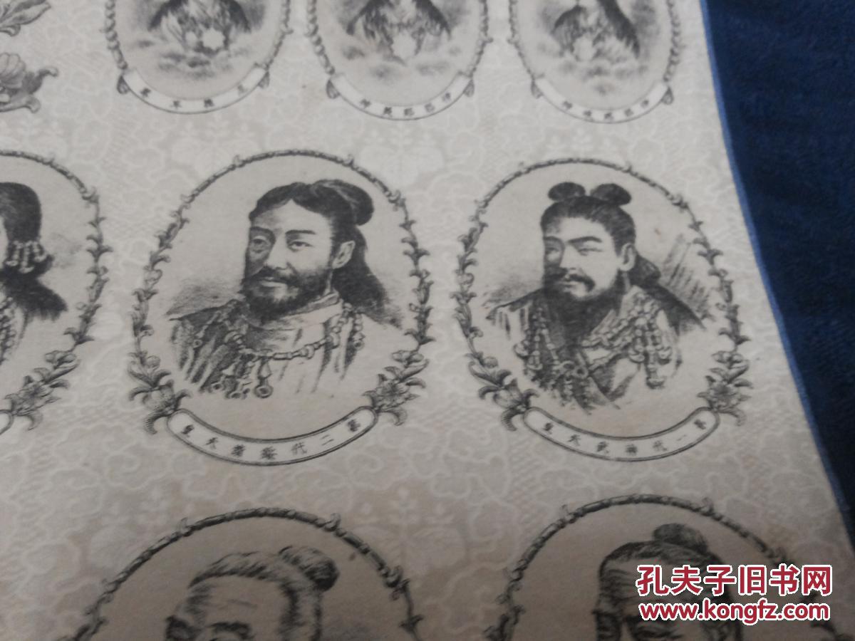 稀见早期和本历代皇室御影画卷:【大日本神皇