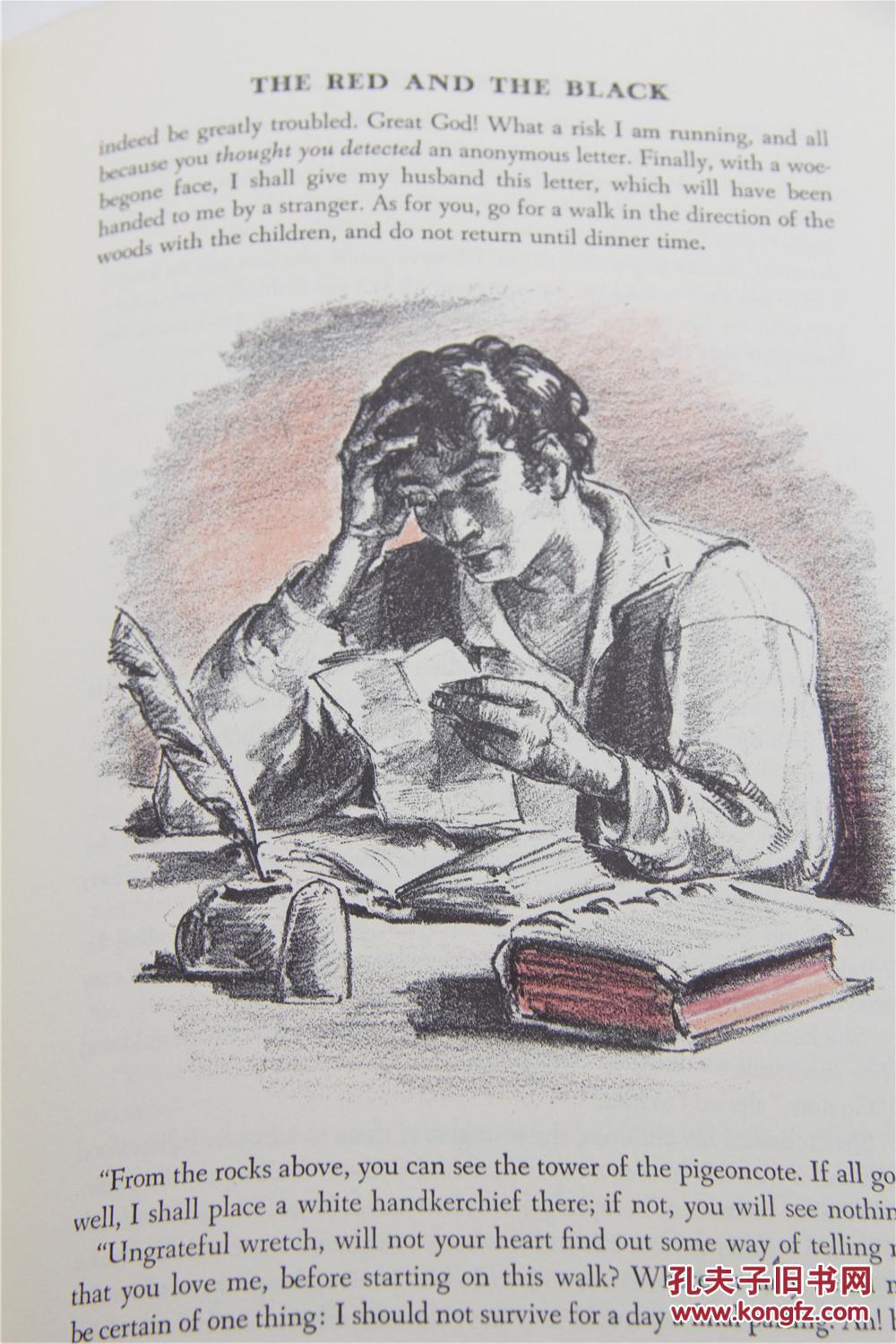 red and black 《红与黑》 司汤达名著 heritage press 1947年布面