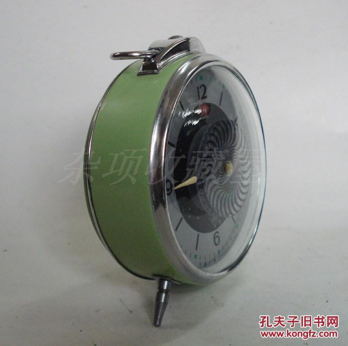 老闹钟老式机械闹钟 钻石牌机械闹钟 上发条闹钟 菊花盘旋转秒针