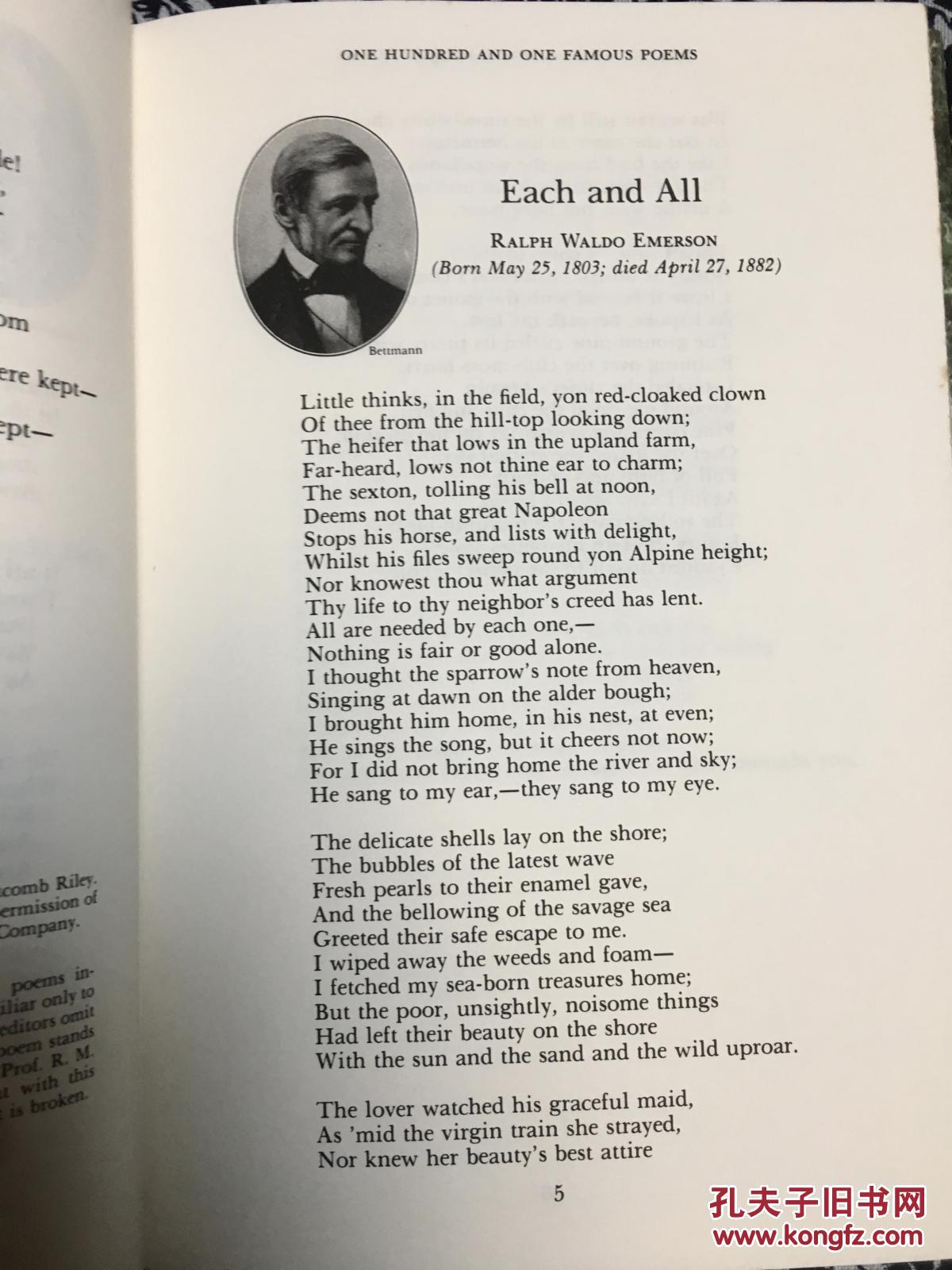 one hundred & one famous poems 名家名诗101首 布面