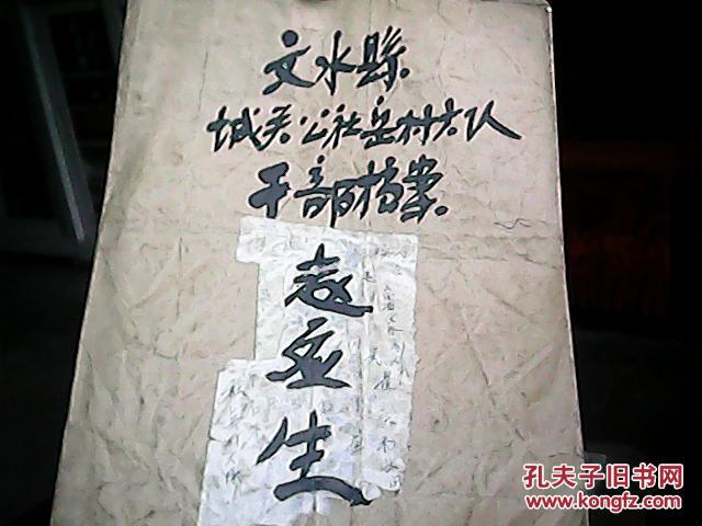 山西省文水县城关公社岳村生产队:赵应生材料