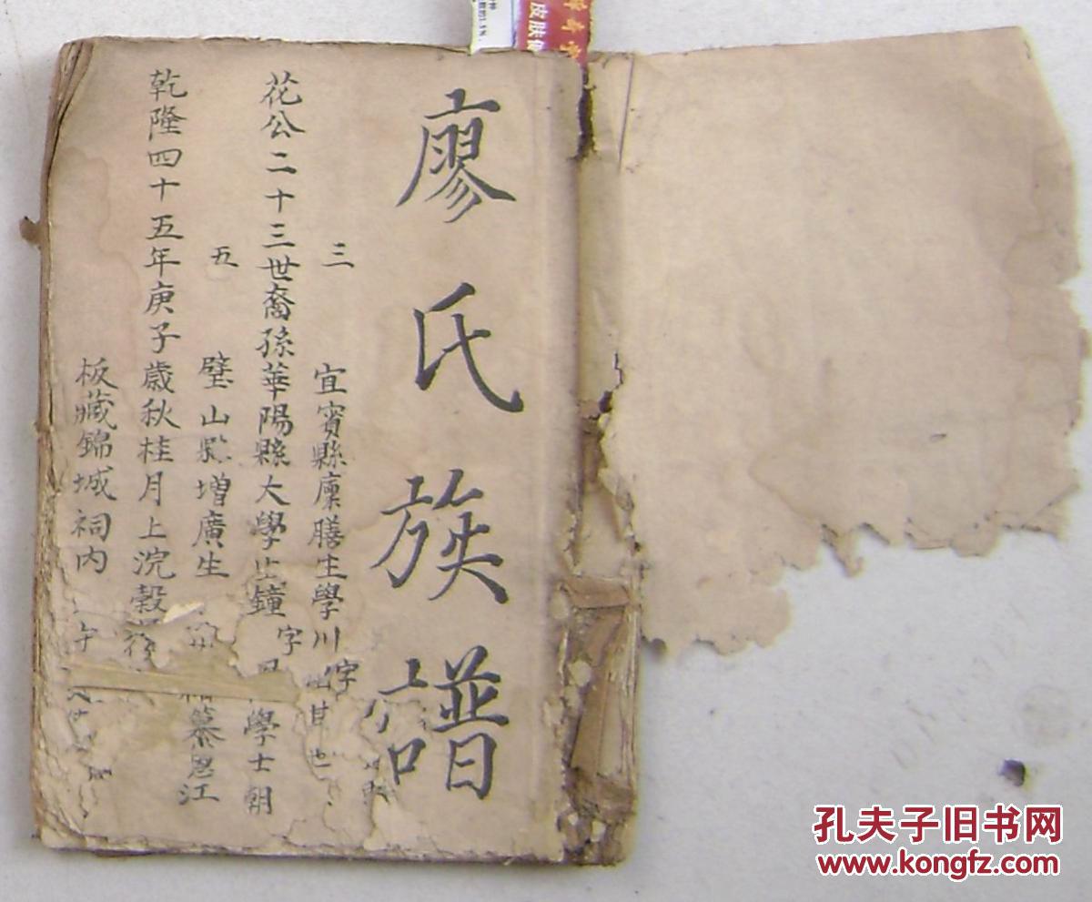 清或民手抄:廖氏族谱 存22页42面