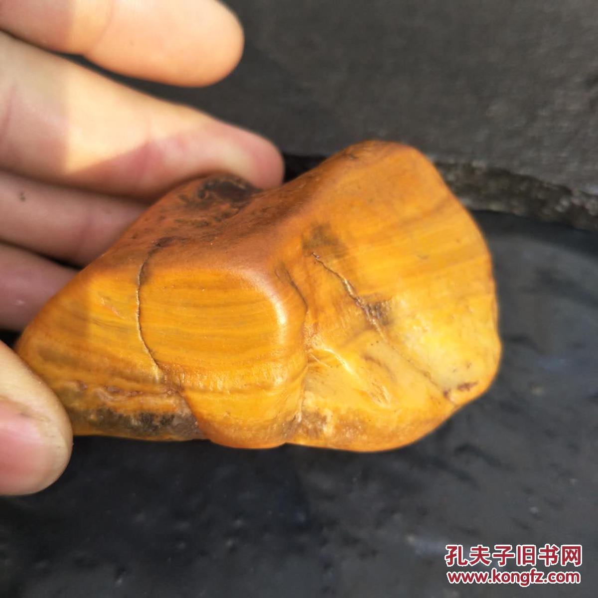 赣南水冲黄蜡石 观赏石 案头石 茶宠 手玩石晶蜡石《玛瑙纹小籽》