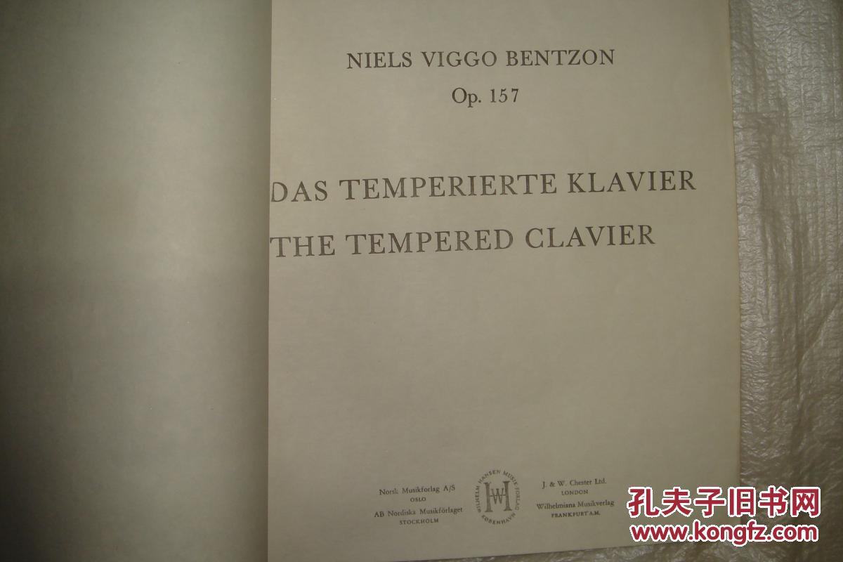 bentzon the tempered clavier 本特松平均律钢琴曲集