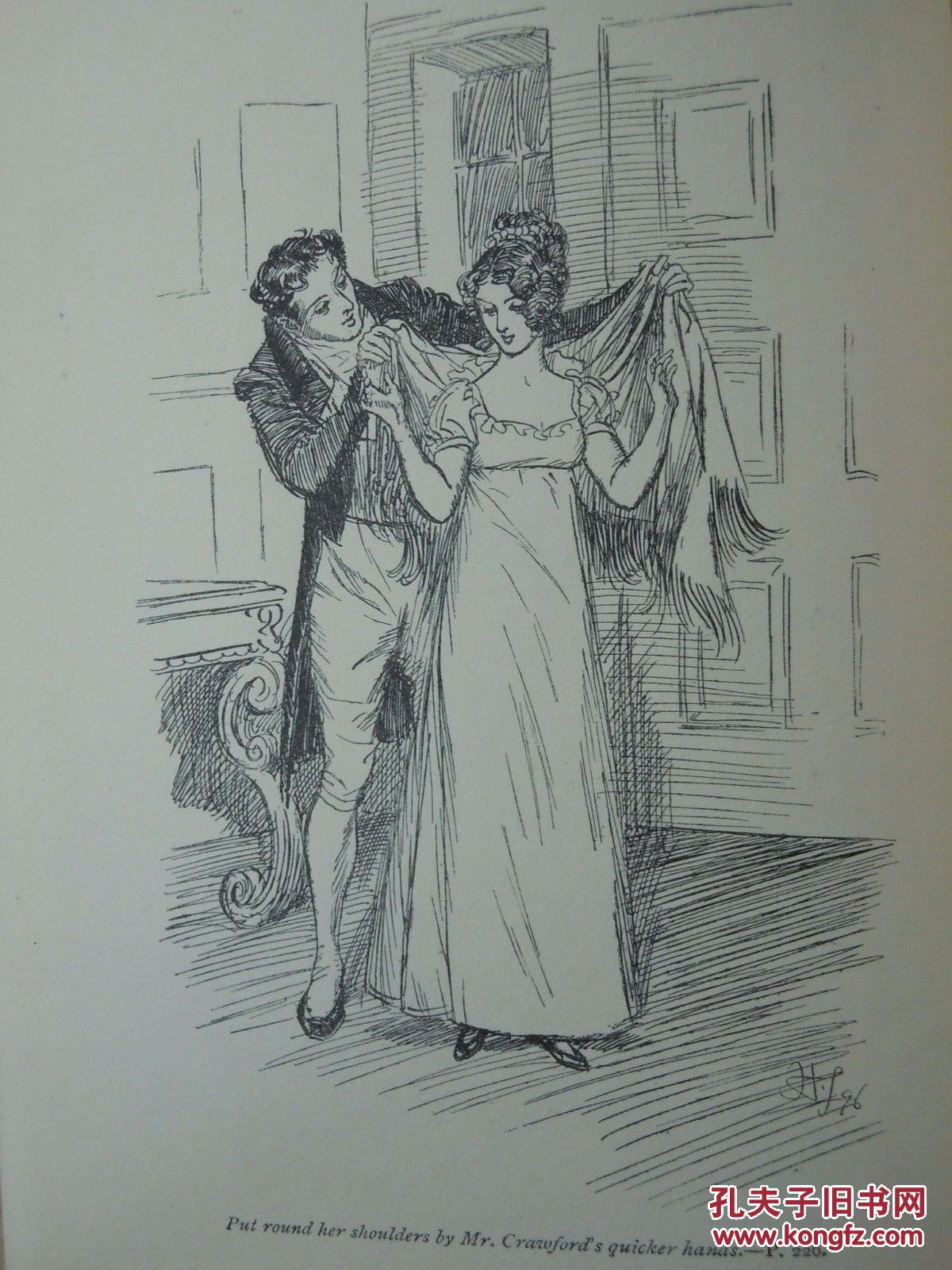 简·奥斯汀的名著《曼斯菲尔德庄园》hugh thomson插图,1903年出版