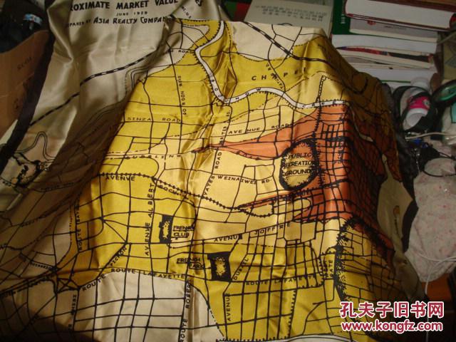 【图】上海市历史博物馆 绢质英文地图_上海市