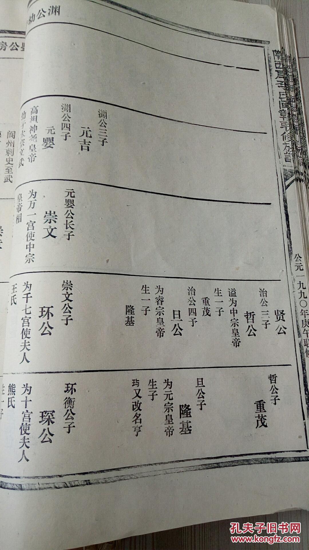 578唐朝李世民皇帝后裔 族谱,特大三厚册全,李氏家族从唐朝到1990年