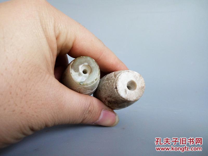 出土战汉古玉老玉坠一对