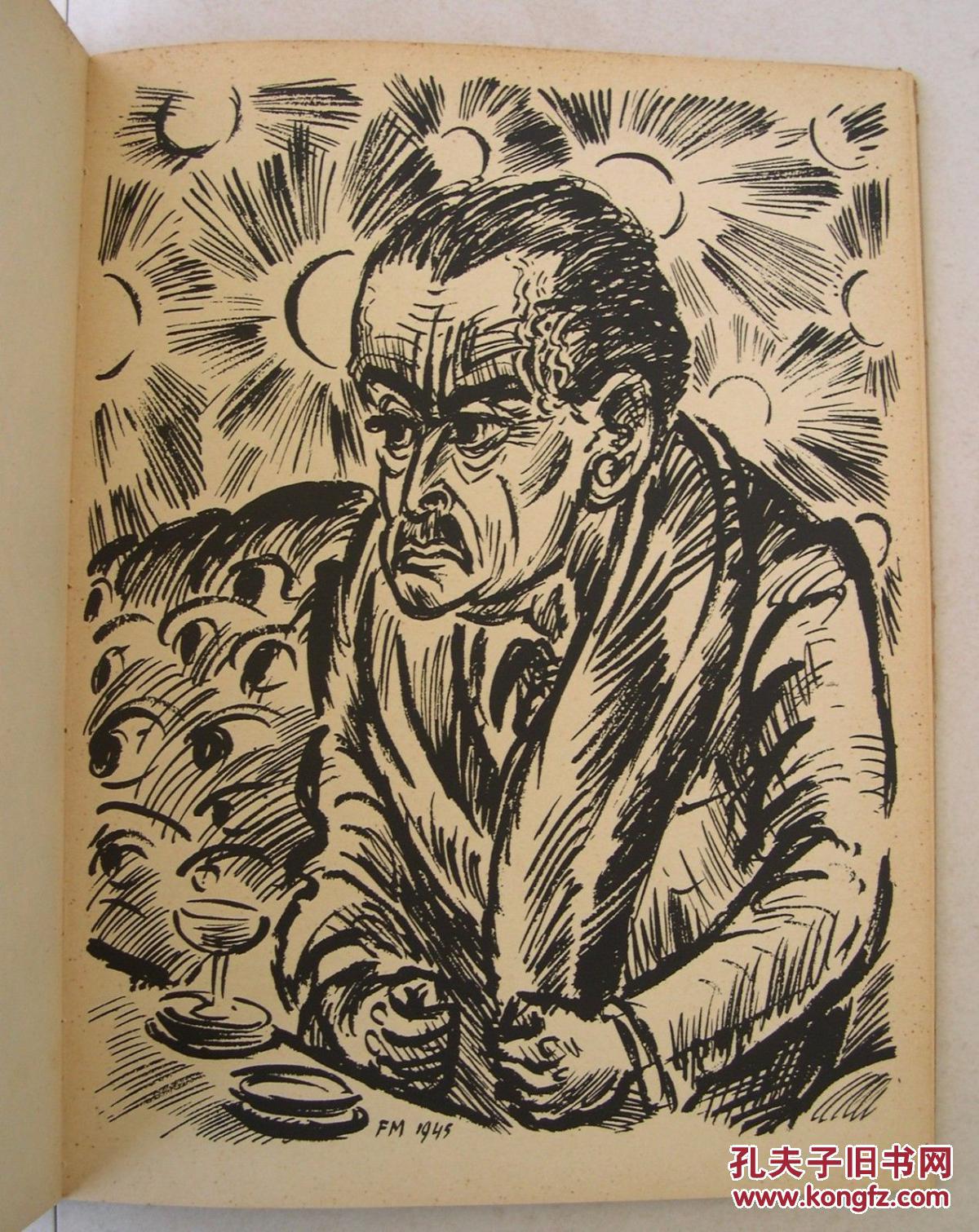早期作品比利时版画家麦绥莱勒木刻版画愤怒1946年出版