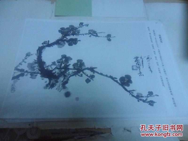 张世简编绘写意花鸟画技法活页封套16开32张全81年一版一印