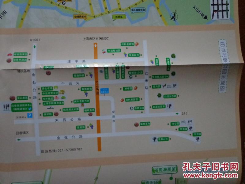 地图 2016年8月版 2开 手绘版 金山滨海地区示意图 枫泾古镇景点分布