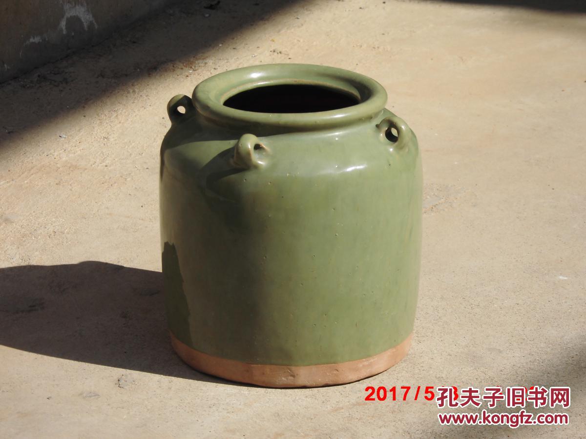 民国绿釉罐子 坛子 老罐子 瓷罐 老坛子
