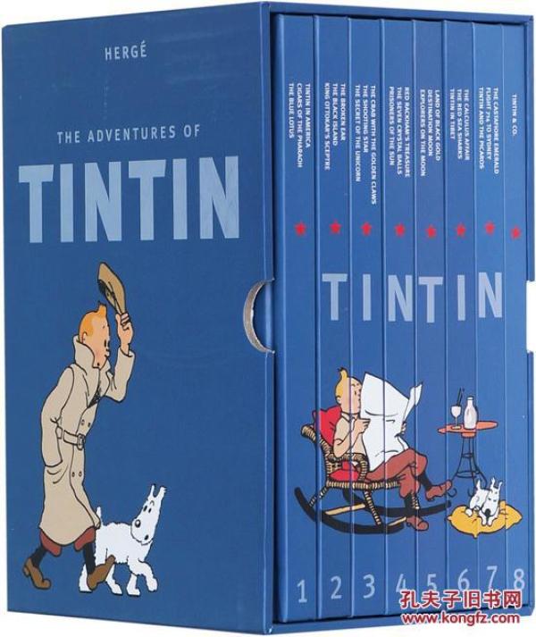 英文原版 the adventures of tintin 丁丁历险记 (1-8