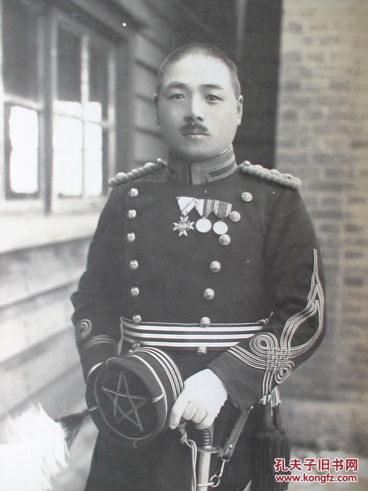 侵华史料 侵华关东军 军官戎装照片 5枚 1931年 珍品 大尺寸 侵华日军