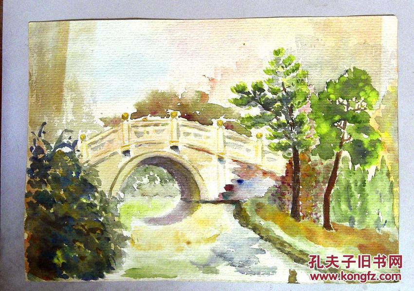 x2-1-879 水彩风景画 纸版 30cm*22cm