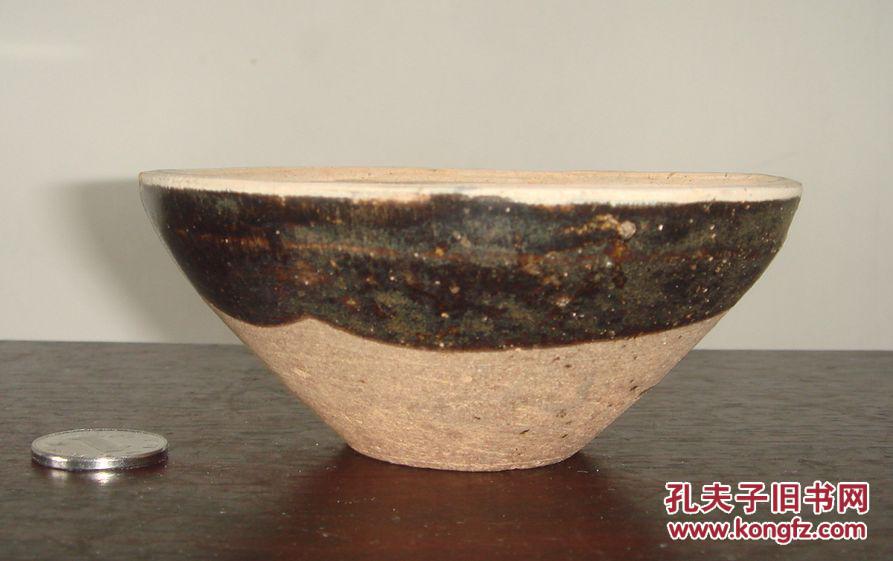 宋代吉州窑茶盏,口径9.4厘米,高3.7厘米,无裂.