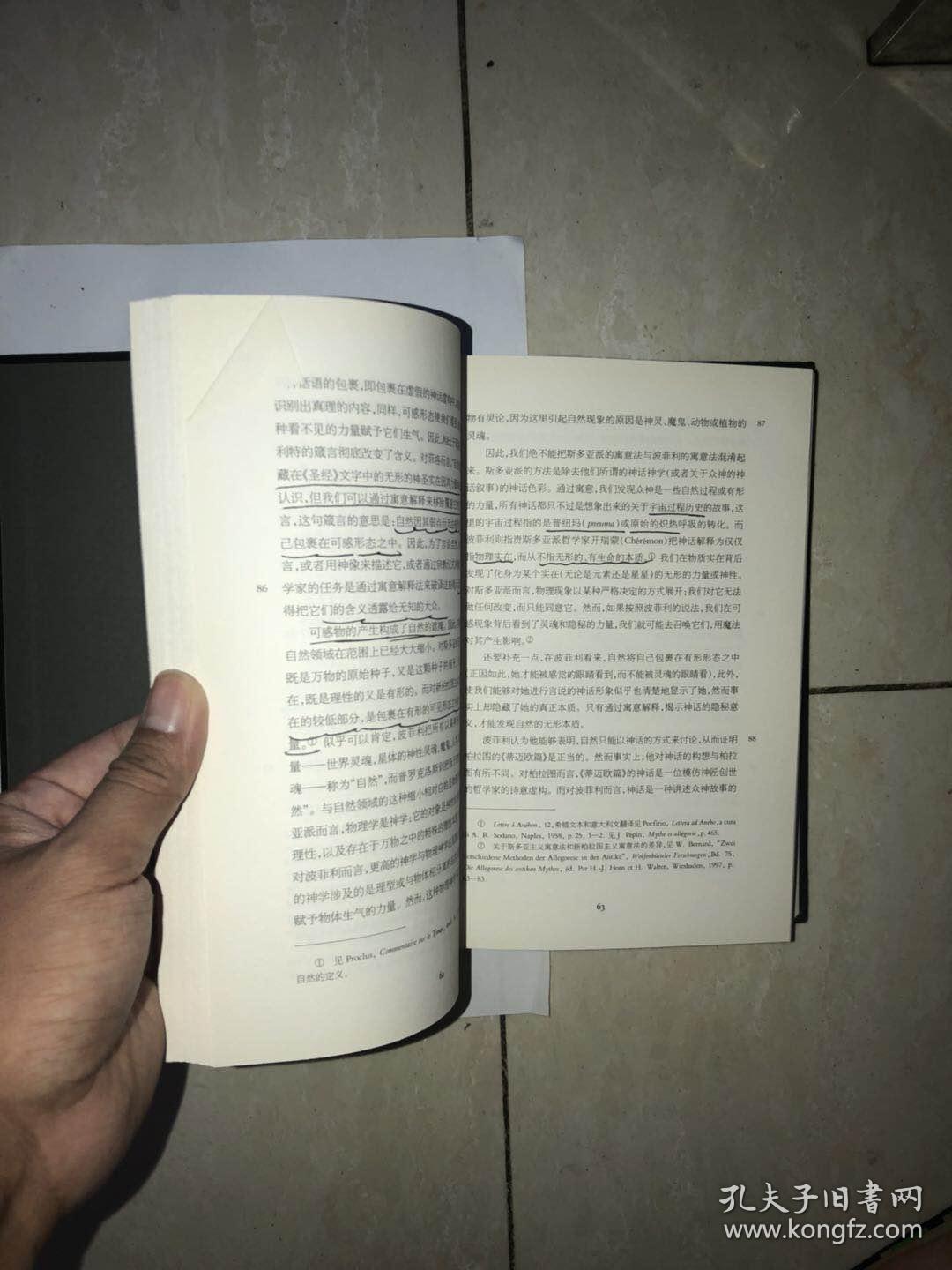 伊西斯的面纱:自然的观念史随笔 无护封 内有勾画