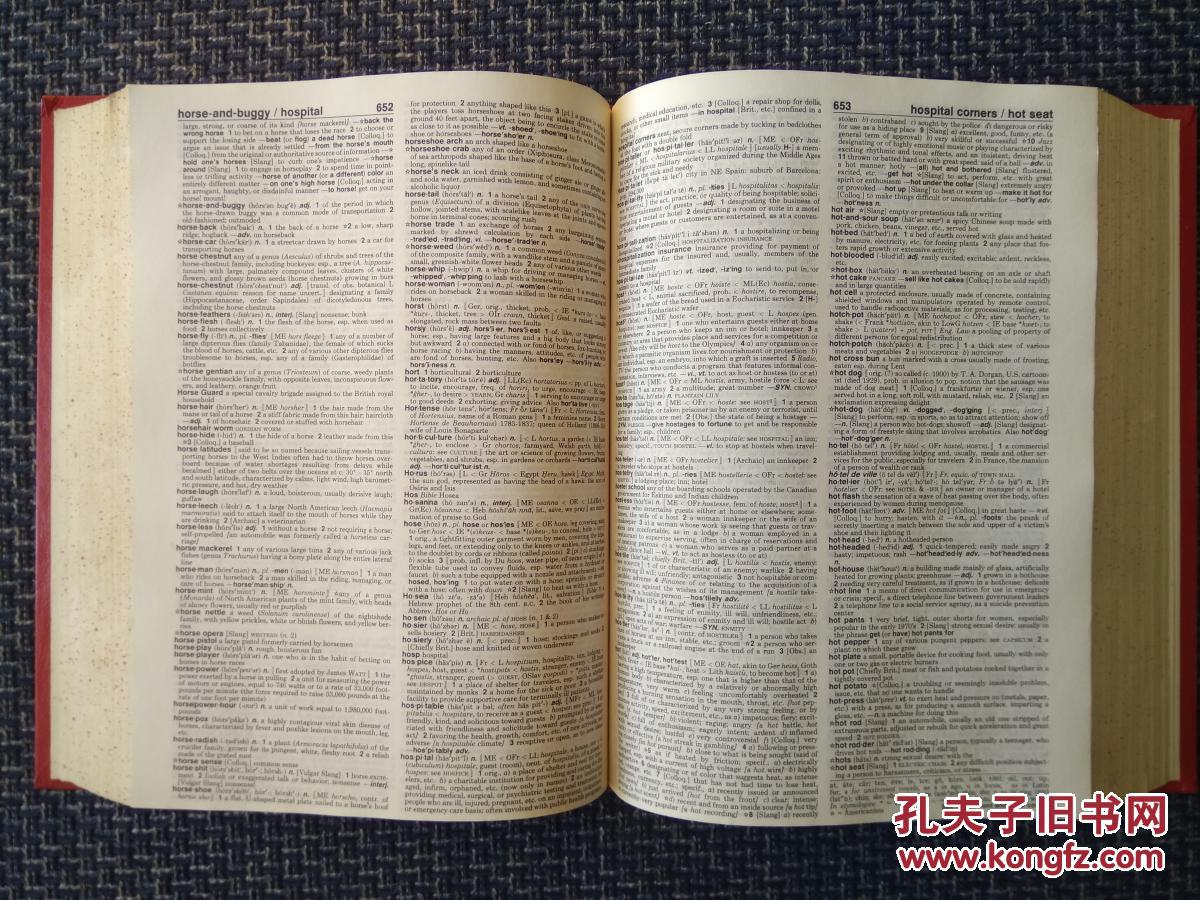 美国原版进口 韦氏新世界美国英语词典 1574页 精装