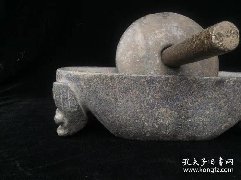 老石雕药碾 老石器 天然陨石药碾子