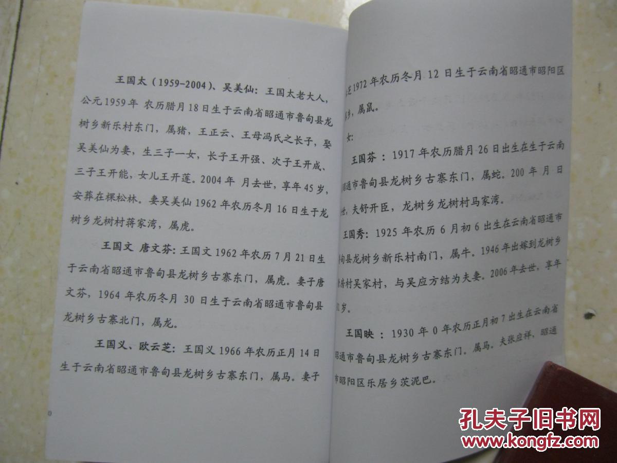 古寨东门王氏族谱(云南省昭通市鲁甸县龙树乡新乐古寨