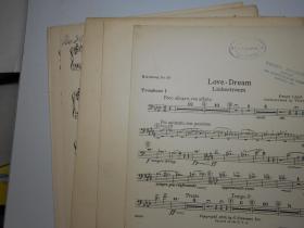 民国时期 英文原版乐谱: 李斯特的钢琴曲《爱之