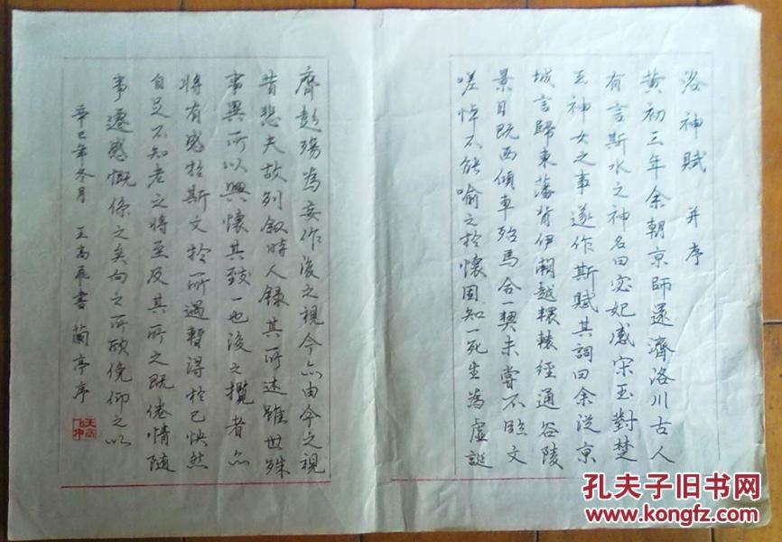 硬笔书法一副【洛神赋 并序】最长处39厘米