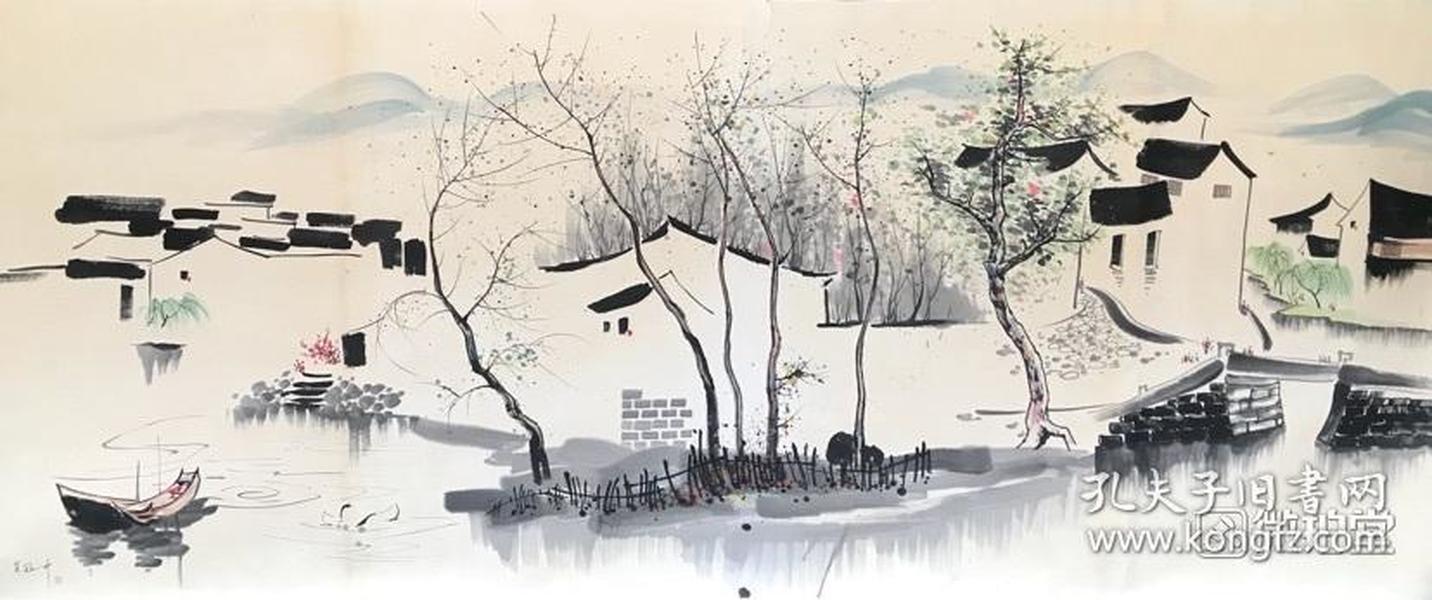 吴冠中 款 国画 (卖家包邮)工艺品